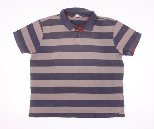 Mountain Warehouse Men’s Blue Striped XL Polo Shirt