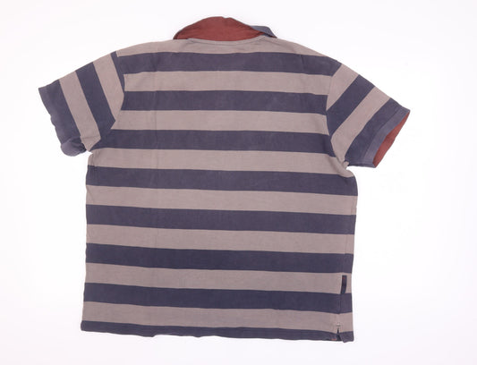 Mountain Warehouse Men’s Blue Striped XL Polo Shirt