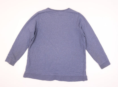 Unisex Adults UK Size XL Lands' End Blue Pullover Sweatshirt