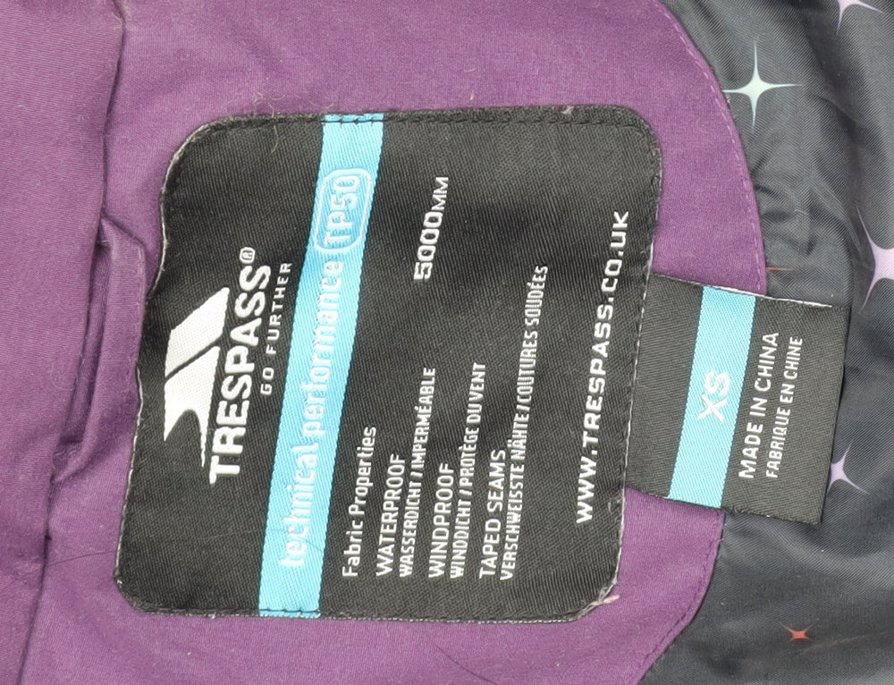 Womens UK Size XS Trespass Purple Rain Coat