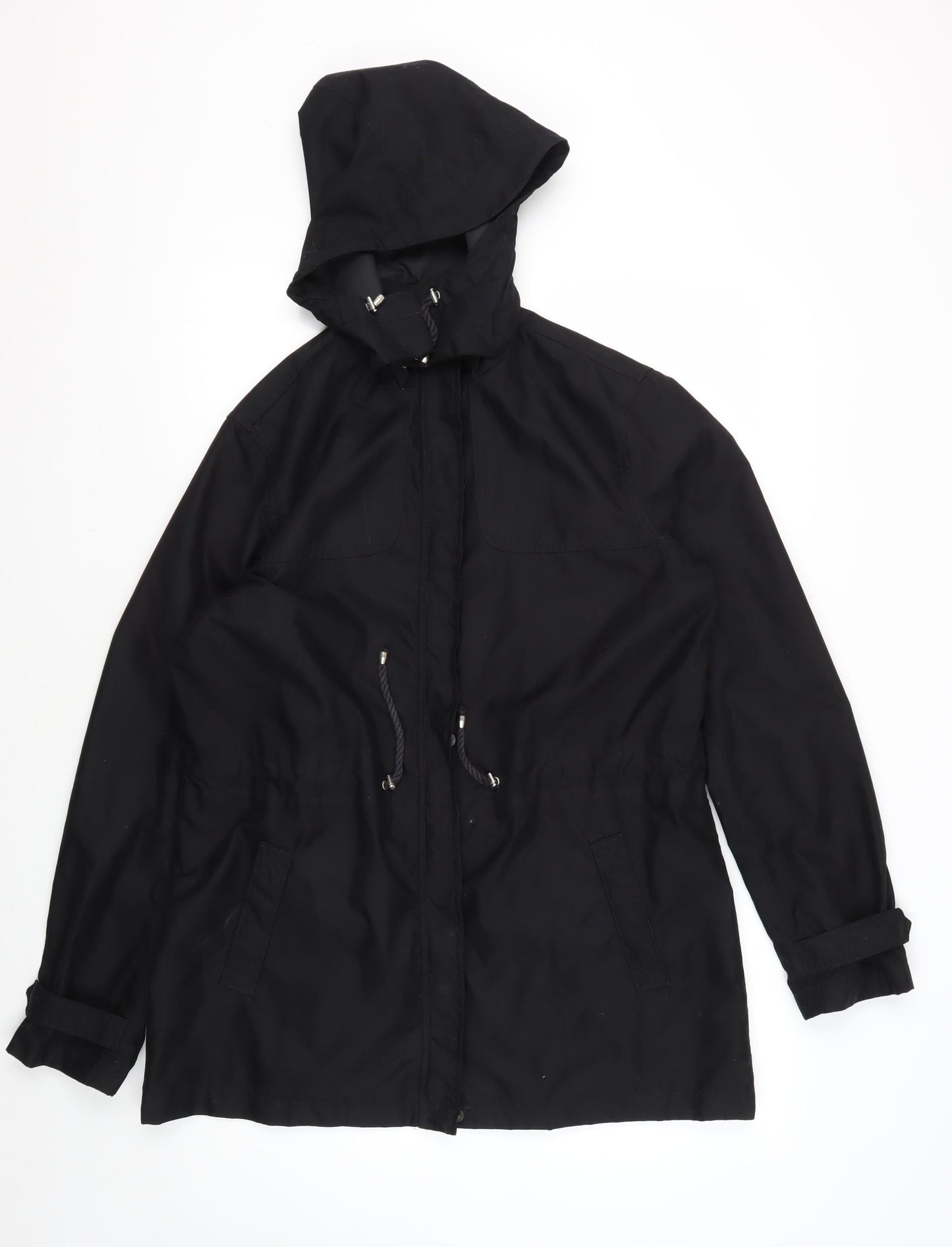 Womens UK Size M Lands' End Black Anorak Coat