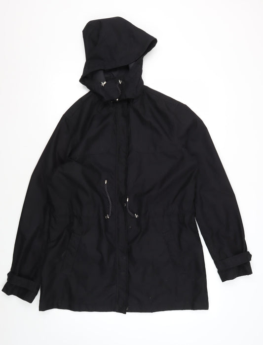 Womens UK Size M Lands' End Black Anorak Coat