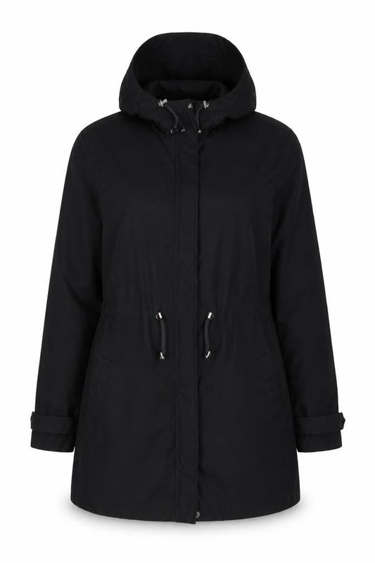 Womens UK Size M Lands' End Black Anorak Coat