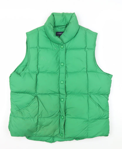 Womens UK Size 10 Lands' End Green Puffer Jacket