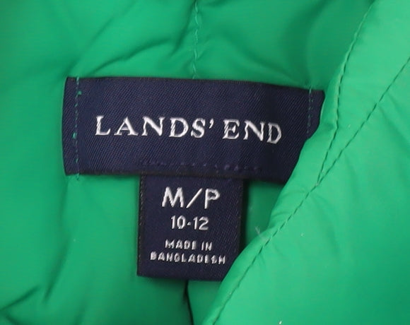 Womens UK Size 10 Lands' End Green Puffer Jacket