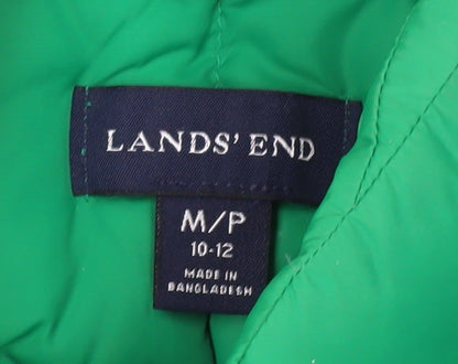 Womens UK Size 10 Lands' End Green Puffer Jacket
