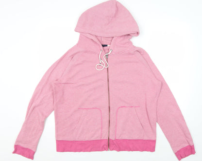 Gap Women's Pink Striped Full Zip Hoodie, XL