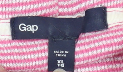 Gap Women's Pink Striped Full Zip Hoodie, XL