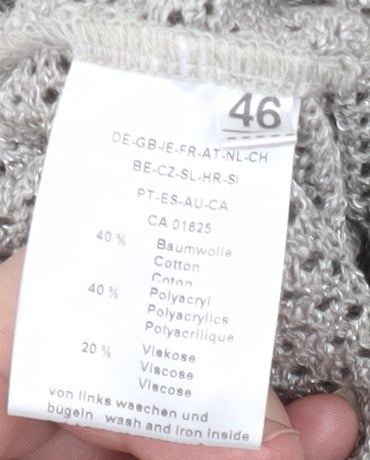 Faber Woman Grey V-Neck Knit Jumper Size 18