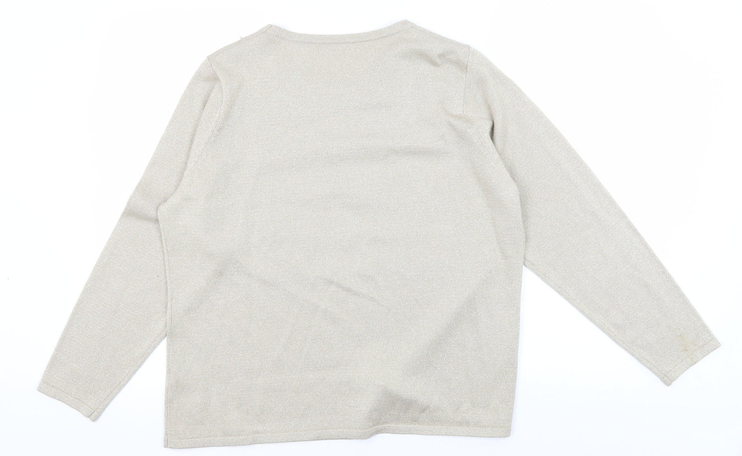 Womens UK Size L Bm Collection Beige Pullover Jumper