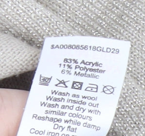 Womens UK Size L Bm Collection Beige Pullover Jumper