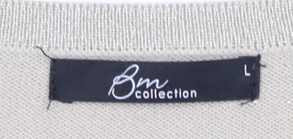 Womens UK Size L Bm Collection Beige Pullover Jumper