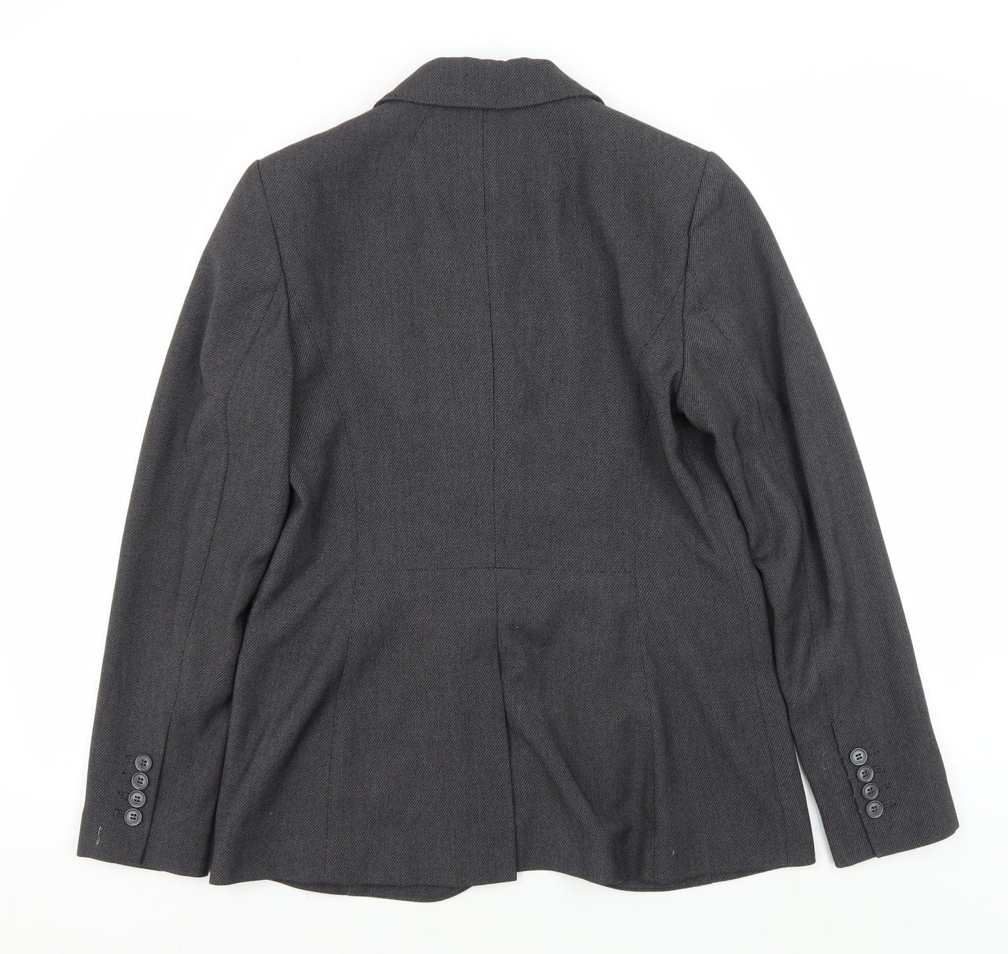 Marks and Spencer Women's Grey Blazer, Size 12, Single-Breasted