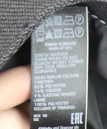 Marks and Spencer Women's Grey Blazer, Size 12, Single-Breasted