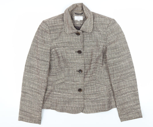 Next Women's Brown Bouclé Blazer Size 14