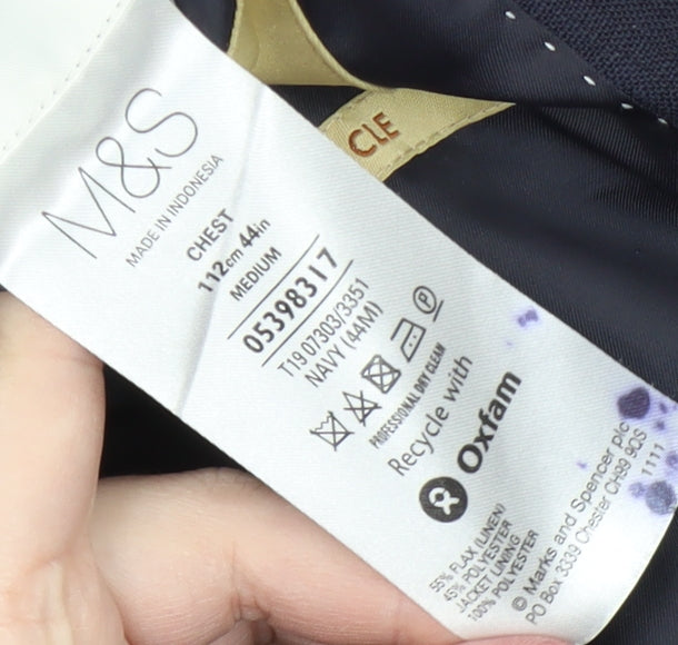 Mens UK Size 44 Marks and Spencer Regular Blue Suit Jacket