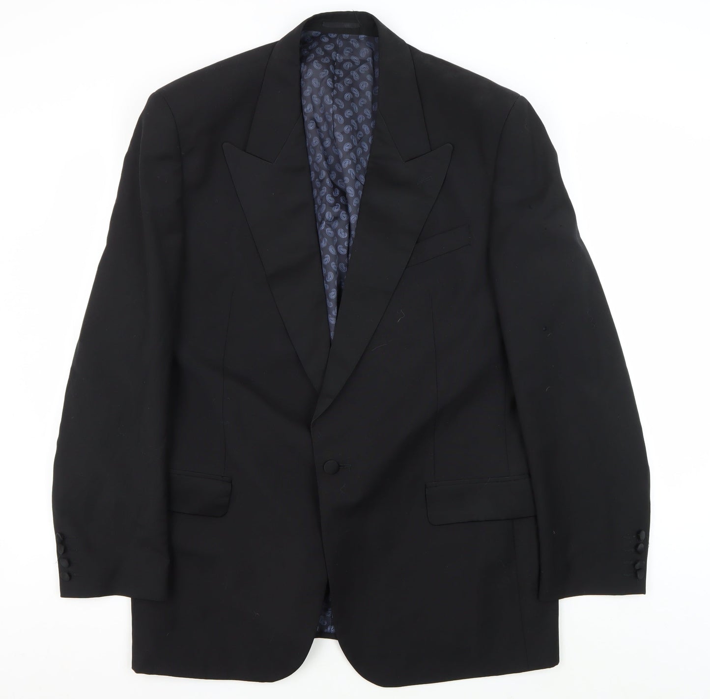 Mens UK Size 44 Moss Bros Regular Black Suit Tuxedo