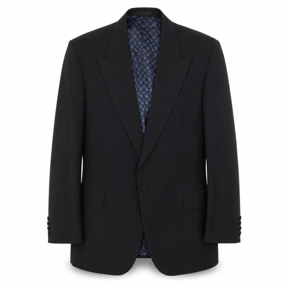 Mens UK Size 44 Moss Bros Regular Black Suit Tuxedo
