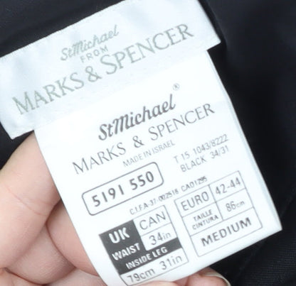 Marks & Spencer Men's Black Medium Dress Pants