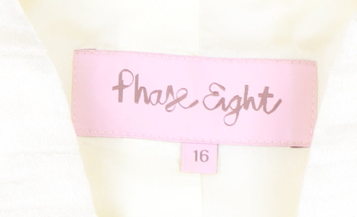 Phase Eight Women Ivory Blazer Size 16 Long Sleeve