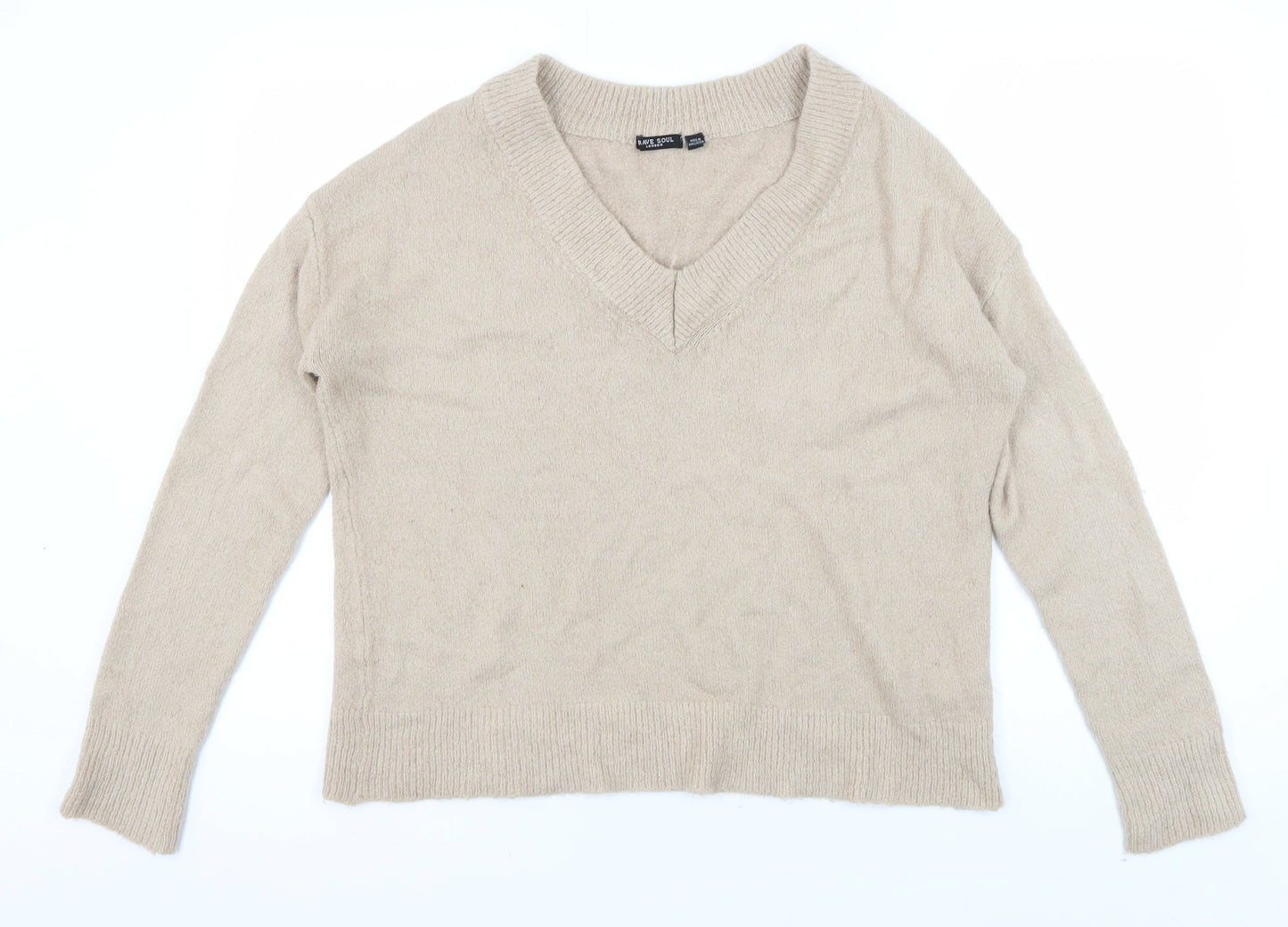 Womens UK Size S Brave Soul Beige Pullover Jumper