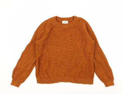 Womens UK Size M OBJECT Brown Pullover Jumper