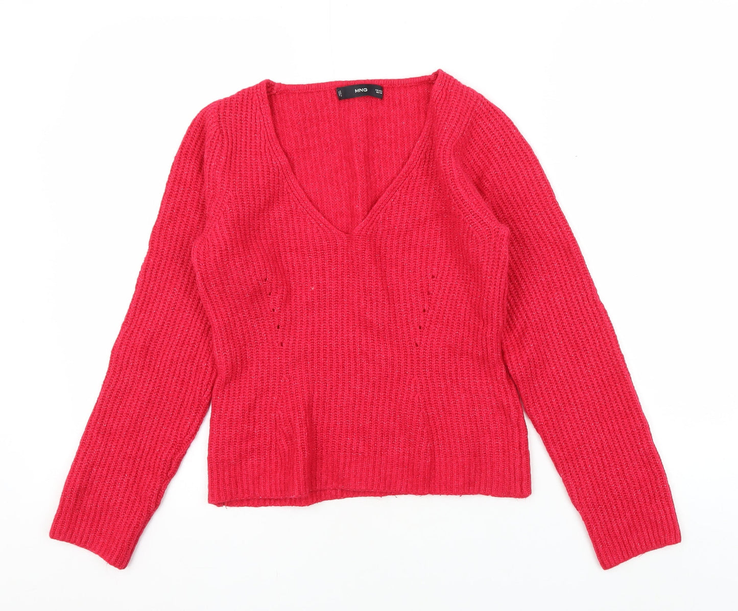 Womens UK Size S MNG Red Pullover Jumper