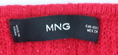 Womens UK Size S MNG Red Pullover Jumper
