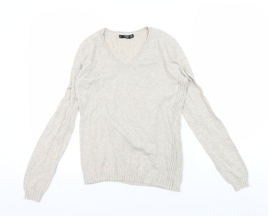 Womens UK Size M Mango Beige Pullover Jumper