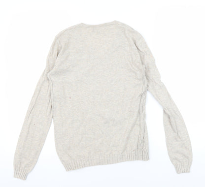 Womens UK Size M Mango Beige Pullover Jumper