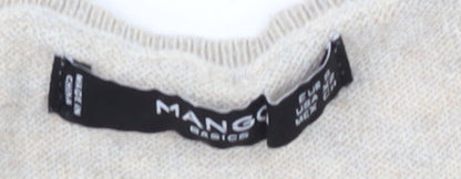 Womens UK Size M Mango Beige Pullover Jumper