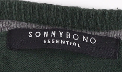 Sonny Bono Green Crew Neck Pullover Jumper L Men