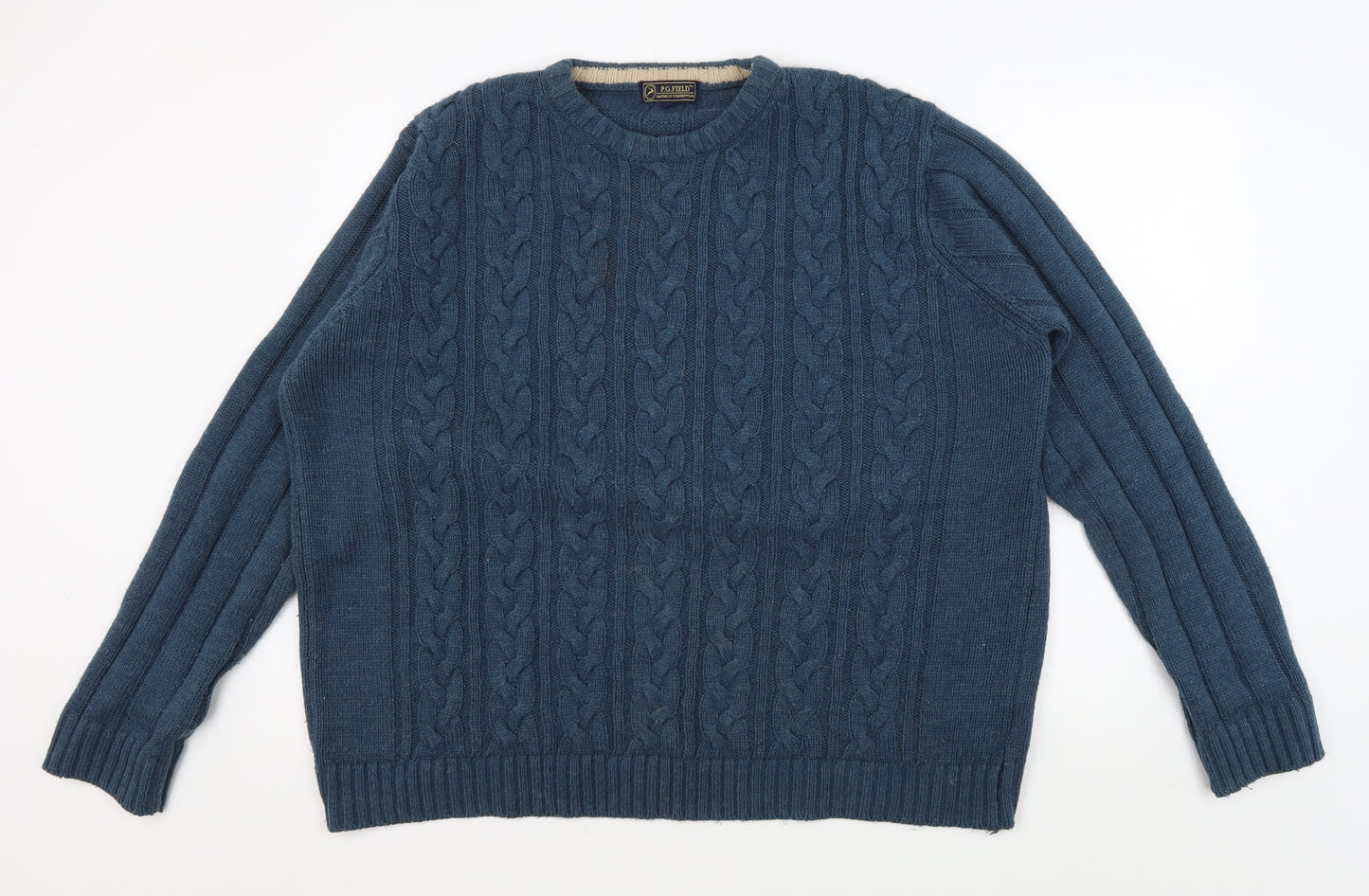 P.G. Field Men's Blue Acrylic Pullover Jumper, L