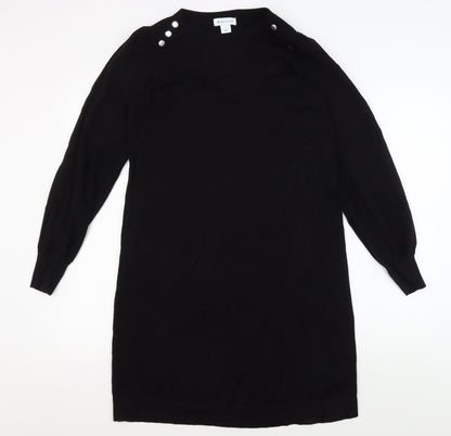 Wallis Black Women's Long Sleeve Dress, Size S