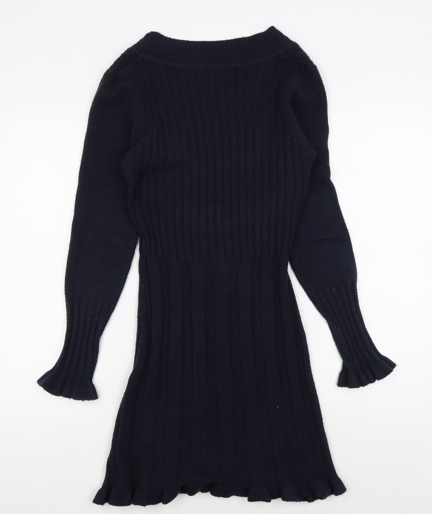 La Mode Women's Black V-Neck Knit Dress L/XL