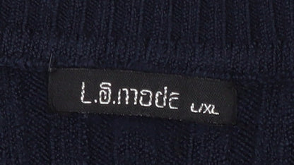 La Mode Women's Black V-Neck Knit Dress L/XL