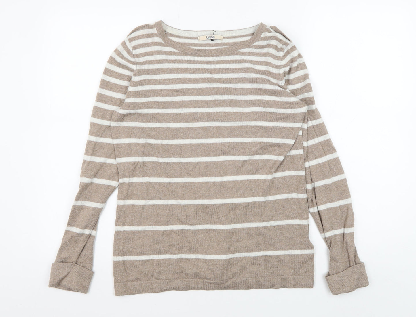 Womens UK Size 14 Marks and Spencer Beige Pullover Jumper