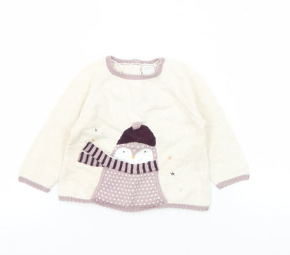 Mamas & Papas Ivory Unisex Baby Pullover 9-12M Jumper