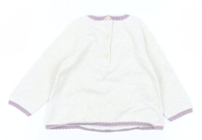 Mamas & Papas Ivory Unisex Baby Pullover 9-12M Jumper