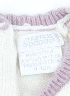 Mamas & Papas Ivory Unisex Baby Pullover 9-12M Jumper