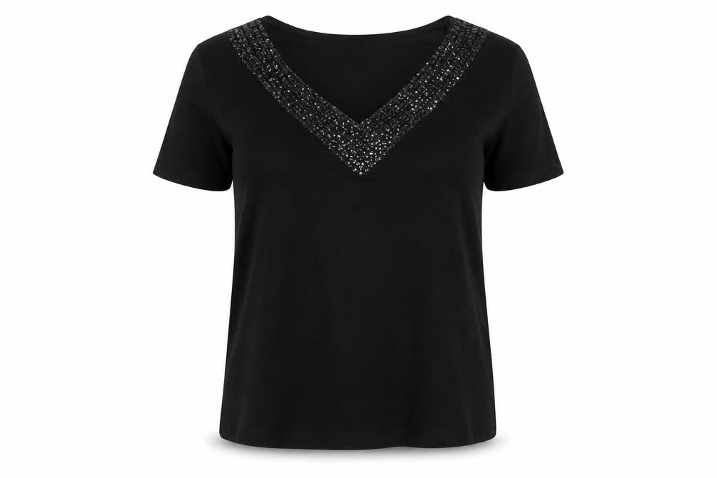 Womens UK Size 10-12 EWM Pure Classics Black  T-Shirt