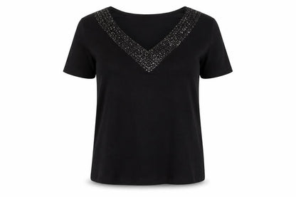 Womens UK Size 10-12 EWM Pure Classics Black  T-Shirt