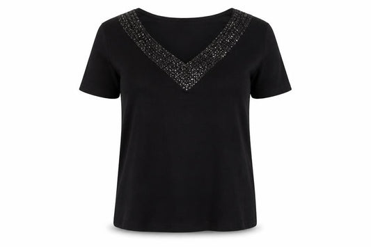 Womens UK Size 10-12 EWM Pure Classics Black  T-Shirt