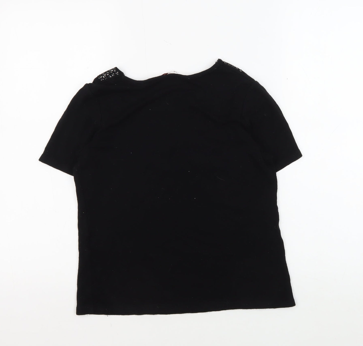 EWM Pure Classics Black Sequin Women's T-Shirt Size 10-12