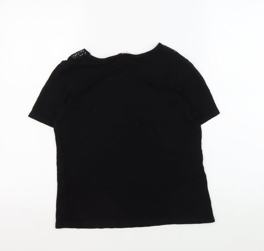 EWM Pure Classics Black Sequin Women's T-Shirt Size 10-12