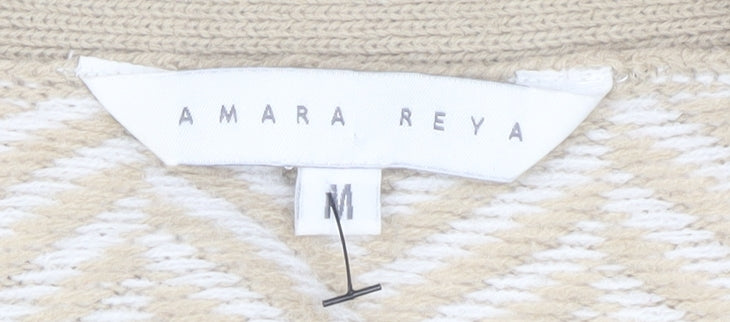 Womens UK Size M Amara Reya Beige Cardigan Jumper