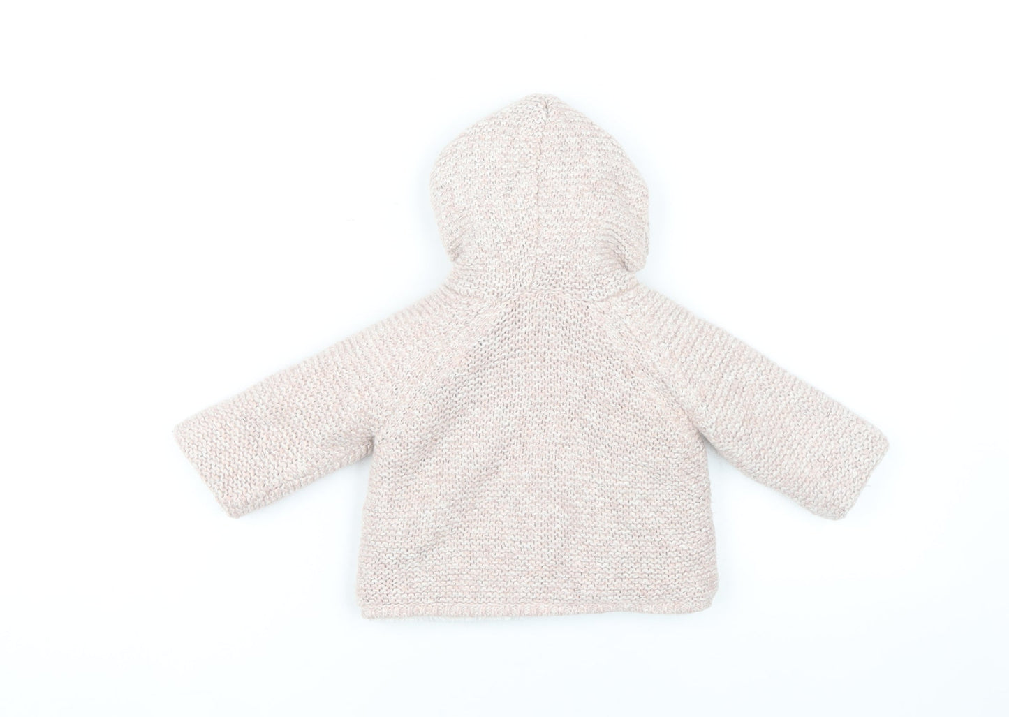 Zara Beige Hooded Cardigan Unisex Baby 6-9 Months Knit