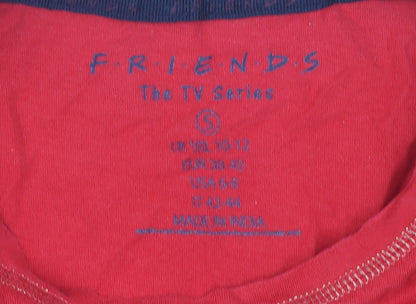 FRIENDS Red Women's Nightshirt, Size 10-12, Christmas Print