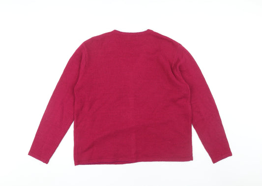 Womens UK Size L Bonmarché Red Cardigan Jumper