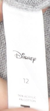 Disney Women's Grey Minnie Mouse Jumper Pullover Size 12